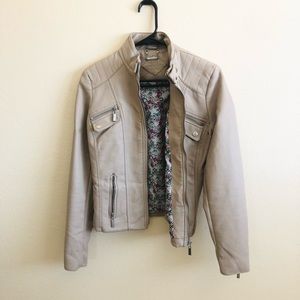 JouJou - Tan Vegan Leather Jacket - Med